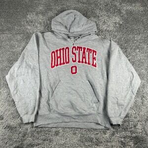 Ohio State Hoodie Mens L Grey J. America Pullover Buckeyes NCAA Sweatshirt Y2k